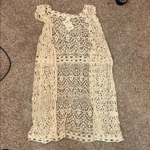 Mudd long knit summer cardigan, sleeveless
